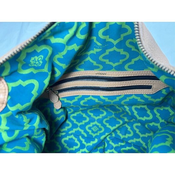 Oryany Adele Colorblock Tan & Brown Pebbled Leather Hobo Shoulder Handbag - Picture 13 of 14